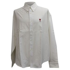 AMI Paris Ami de Coeur Buttoned Shirt in White Cotton